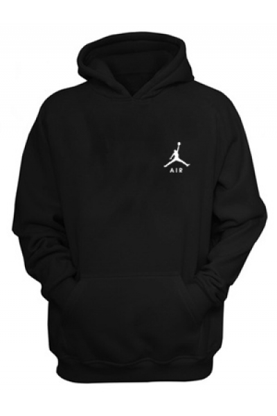 Jrdn Sweatshirt Büyük Logo Baskılı İçi Şardonlu Yumuşak Kumaş Siyah 02